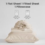 Sonive Bed Sheet Sets,Ultra Soft Breathable Luxury 4 Piece, (Beige, Queen) - Image 3