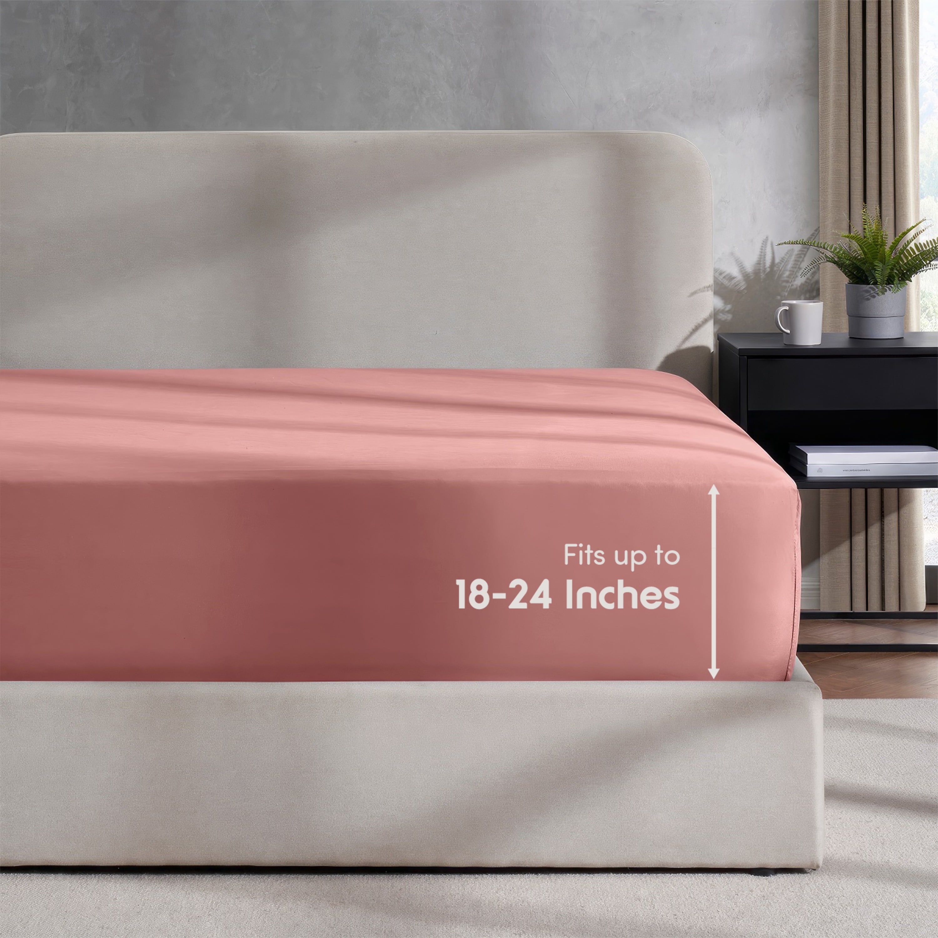 LammaLoe-Extra-Deep-Pocket-Fitted-Sheet-Fits-18-to-24-inches-Soft-Microfiber-Fitted-Bottom-Sheet-Only-Twin-XL-Pink-Clay_6d55d3f6-b366-41b1-b4ef-577fdc9ff14a.f574cca8d0b089e3fb1c0fbf4d LammaLoe Extra Deep Pocket Twin XL Fitted Sheet Only, Fits 18" to 24" Mattress, Soft Microfiber Fitted Bed Sheet, Pink Clay